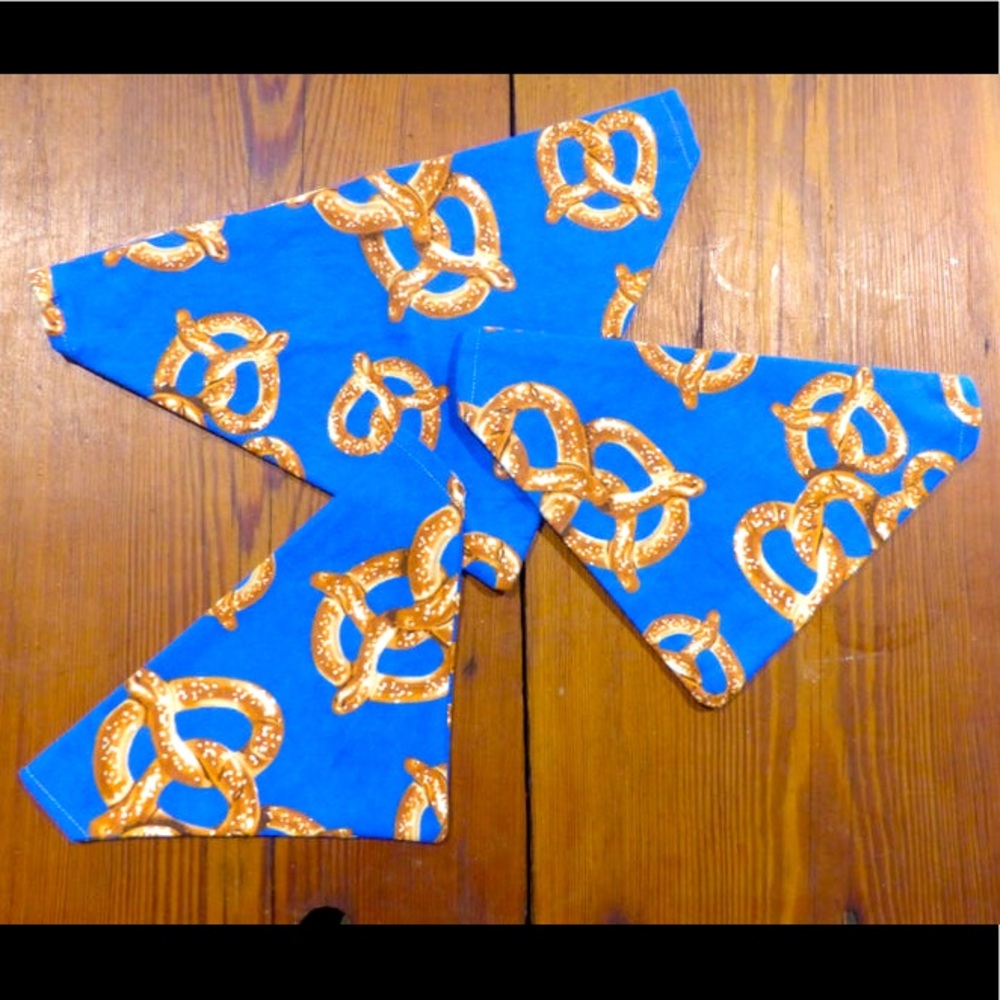 NEW Dog scarf bandana pretzels - handmade - size M